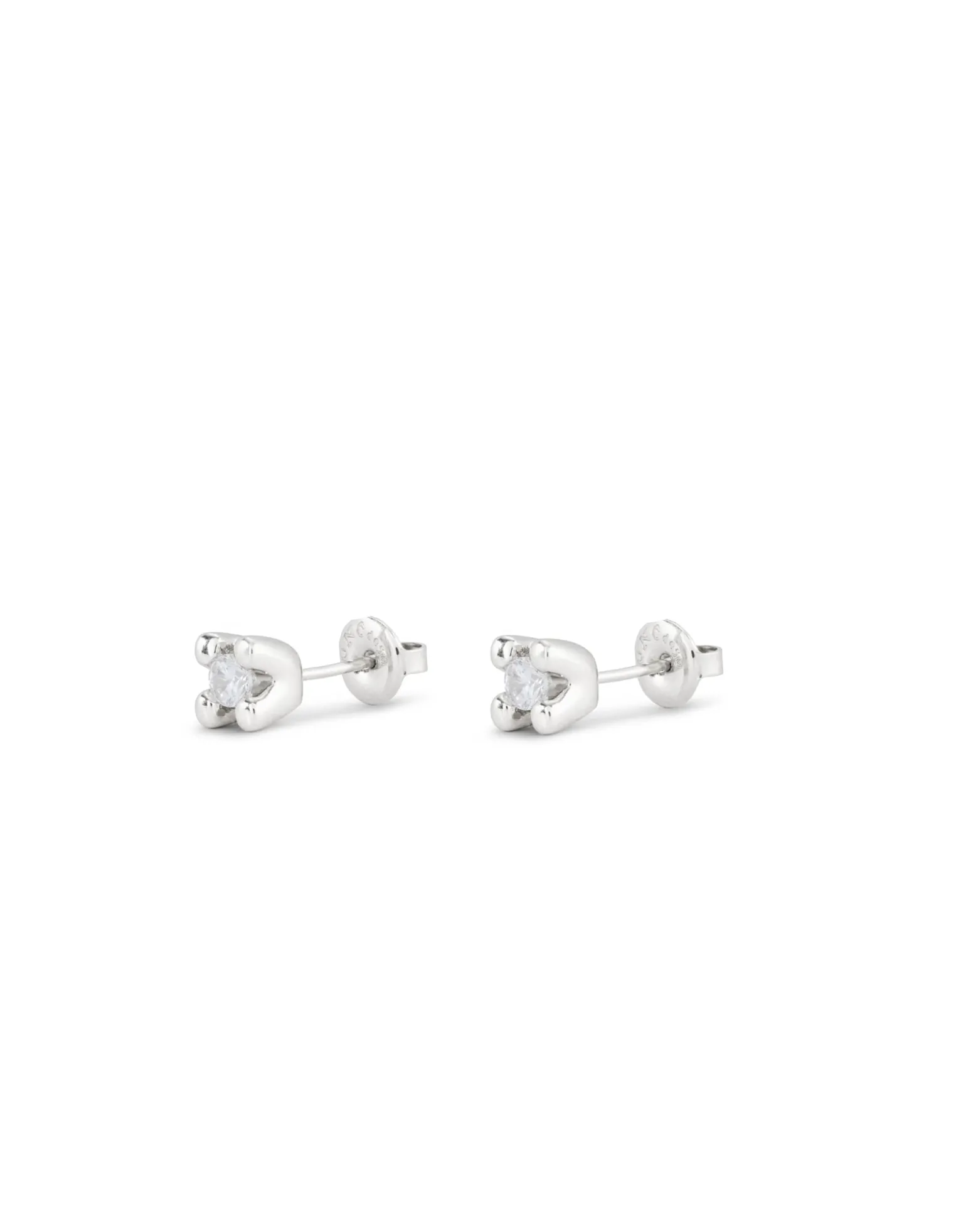 Stud earrings with white cubic zirconia