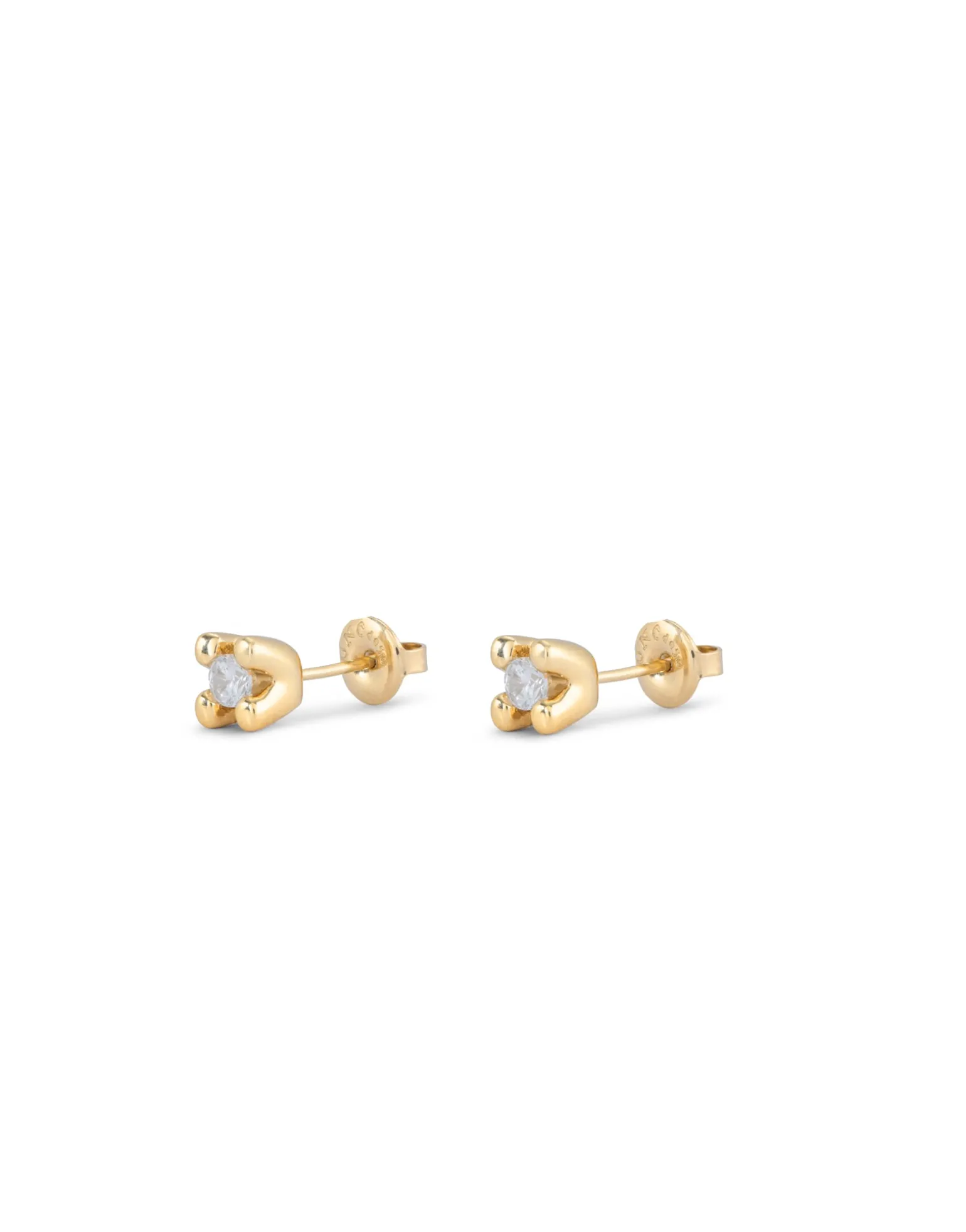 Stud earrings with white cubic zirconia