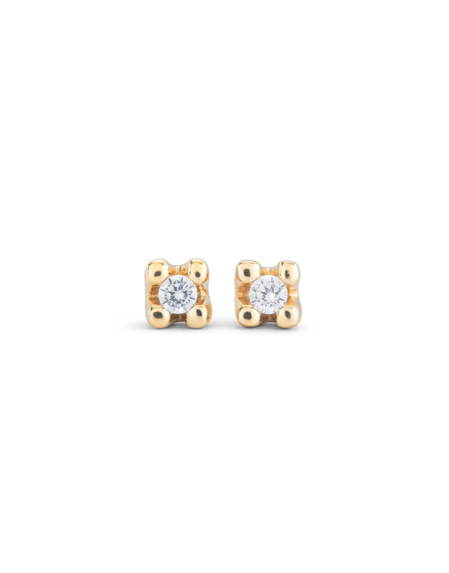 Stud earrings with white cubic zirconia
