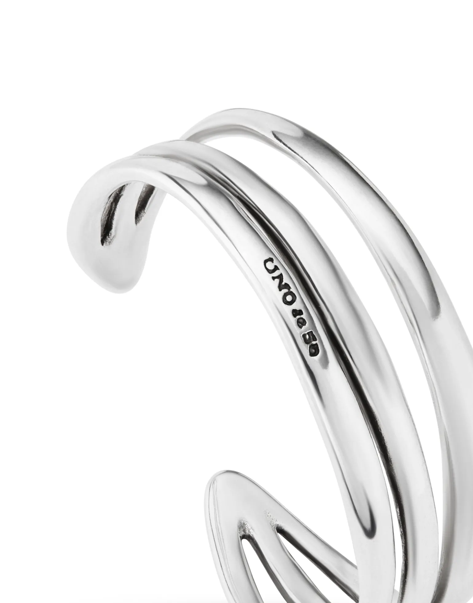 Triple curved handcrafted bangle bracelet