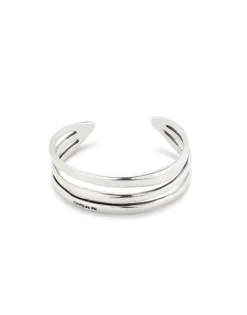Triple curved handcrafted bangle bracelet