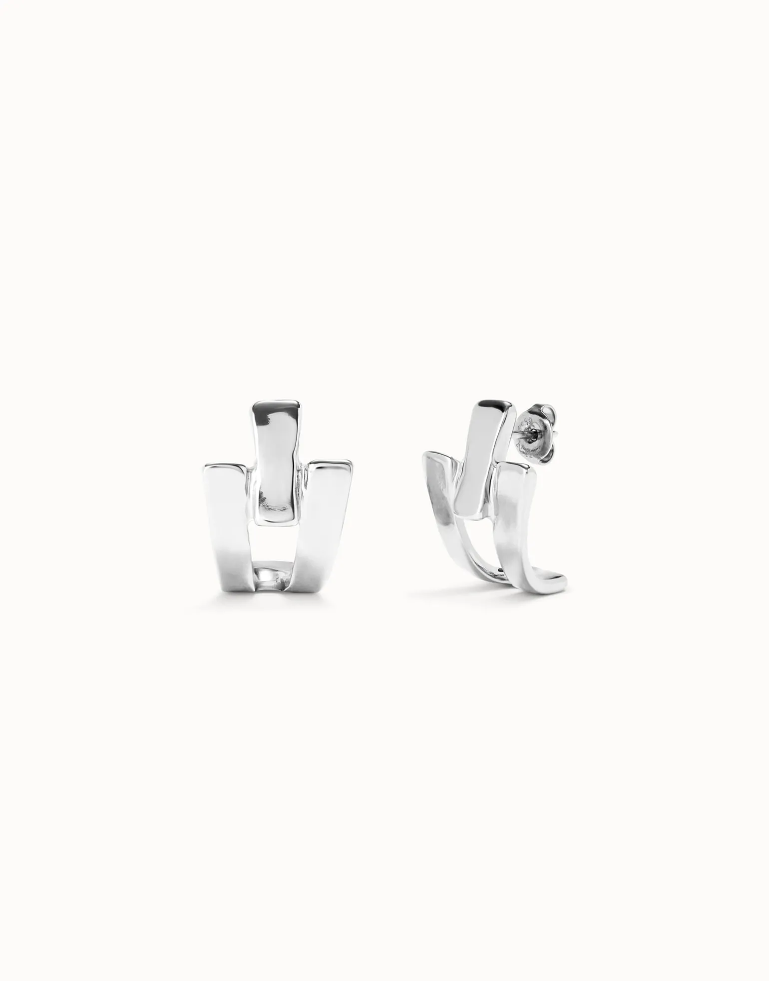 Triple-Curve Stud Earrings