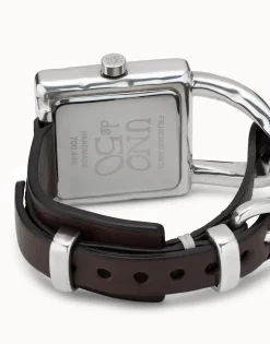 Watch with leather strap