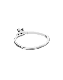 White leather bracelet with butterfly ornament